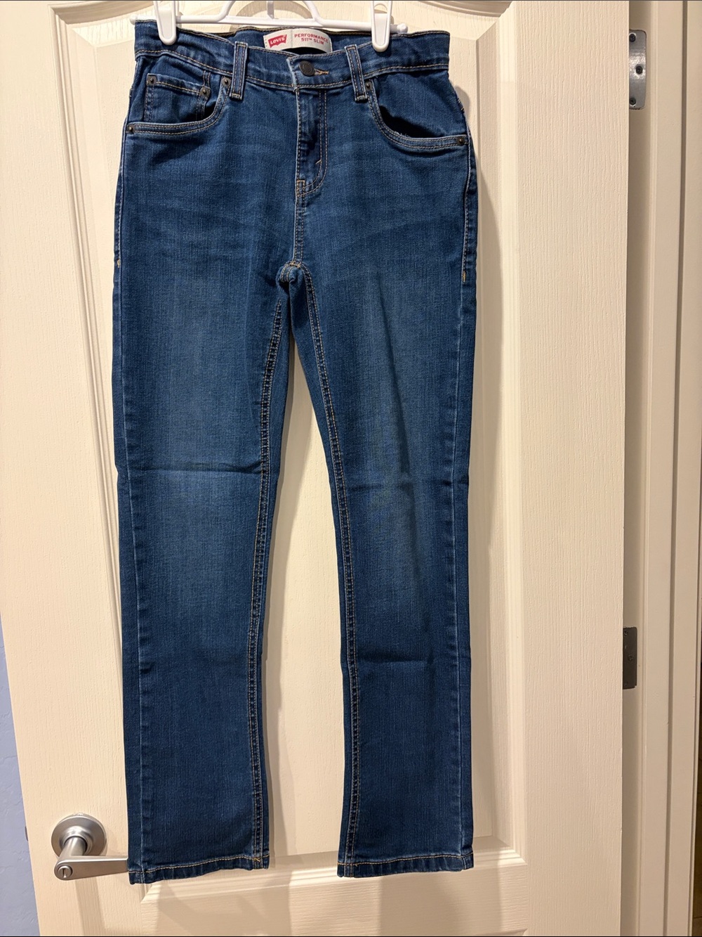 Levi's Women's Dark Blue Performance 511 Slim Jeans Boys 14
